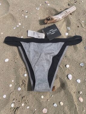 Evil Twin - Large Gray & Black Bikini Bottom